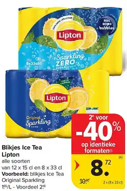 Carrefour Blikjes Ice Tea Lipton aanbieding