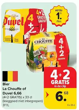 Carrefour Bier La Chouffe of Duvel 6,66 aanbieding