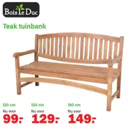 Van Cranenbroek Bois le Duc Teak tuinbank aanbieding