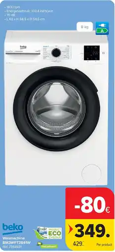 Carrefour Wasmachine BM3WFT3841W aanbieding