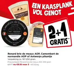 Jumbo Renard brie de meaux AOP, Camembert de normandie AOP of Antwerps pikantje aanbieding