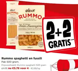 Jumbo Rummo spaghetti en fussili aanbieding