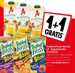 Jumbo DubbelFrisss Boost of Appelsientje fruitdrink aanbieding