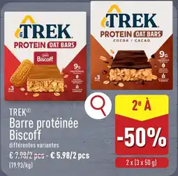 ALDI Trek Barre protéinée Biscoff aanbieding