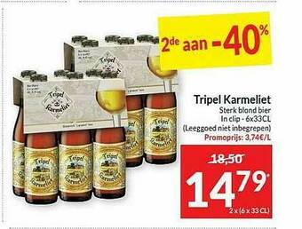 Intermarché Tripel Karmeliet Sterk Blond Bier aanbieding