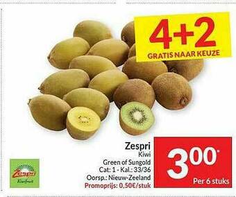 Intermarché Zespri Kiwi Green Of Sungold aanbieding