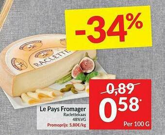 Intermarché Le Pays Fromager Raclettekaas aanbieding
