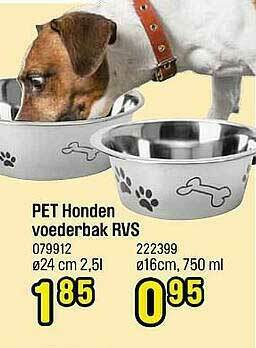 Happyland Pet Honden Voederbak Rvs aanbieding