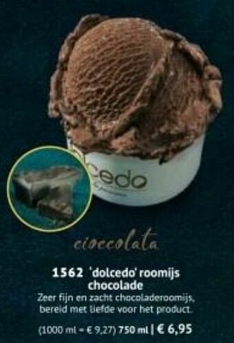 Dolcedo roomijs chocolade