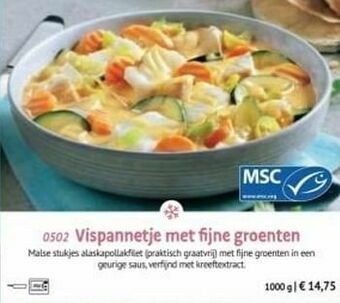 Bofrost Vispannetje met fijne groenten aanbieding