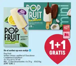 Delhaize IJs of sorbet op een stokje aanbieding