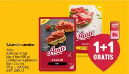 Delhaize Salami in sneden aanbieding