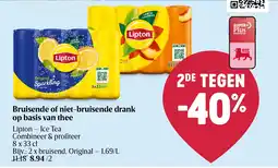 Delhaize Bruisende of niet-bruisende drank op basis van thee aanbieding