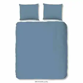 Leen Bakker HIP dekbedovertrek Uni ice blue - blauw - 140x200/220 cm - Leen Bakker aanbieding
