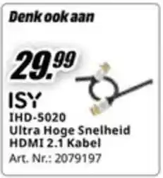 MediaMarkt ISY IHD-5020 Ultra Hoge Snelheid HDMI 2.1 Kabel aanbieding