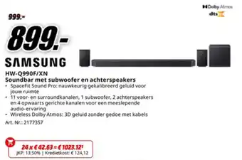 Samsung HW-Q990F/XN Soundbar met subwoofer en achterspeakers