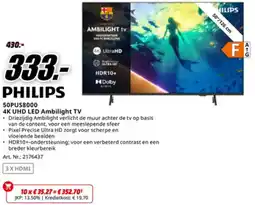 MediaMarkt Philips 50PUS8000 4K UHD LED Ambilight TV aanbieding