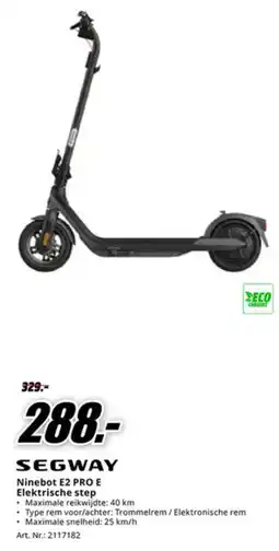 MediaMarkt Segway Ninebot E2 PRO E Elektrische step aanbieding