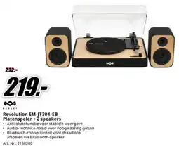 MediaMarkt Revolution EM-JT304-SB Platenspeler + 2 speakers aanbieding
