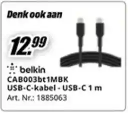 MediaMarkt Belkin CAB003bt1MBK USB-C-kabel USB-C 1 m aanbieding