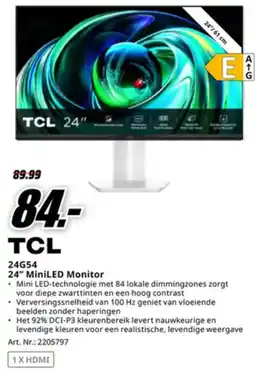 MediaMarkt TCL 24G54 MiniLED Monitor aanbieding