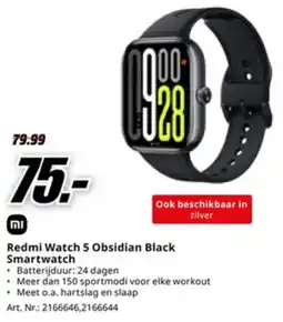 MediaMarkt Redmi Watch 5 Obsidian Black Smartwatch aanbieding