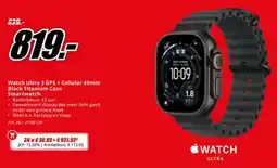 MediaMarkt Watch Ultra 3 GPS + Cellular 49mm Black Titanium Case Smartwatch aanbieding