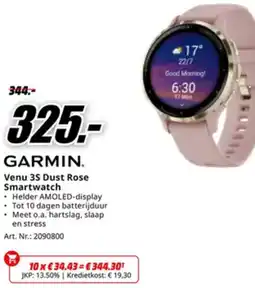 MediaMarkt Garmin Venu 3S Dust Rose Smartwatch aanbieding