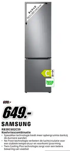 MediaMarkt Samsung RB38C602CS9 Koelvriescombinatie aanbieding
