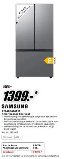 MediaMarkt Samsung RF24BB620ES9 Amerikaanse koelkast aanbieding