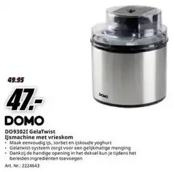 MediaMarkt Domo DO93021 GelaTwist IJsmachine met vrieskom aanbieding