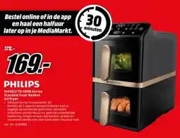 MediaMarkt Philips NA462/70 4000 Series Stacked Dual Basket Airfryer aanbieding