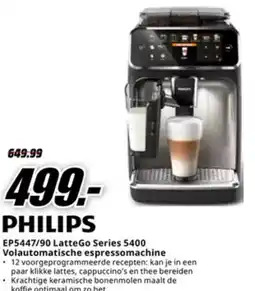 MediaMarkt Philips EP5447/90 LatteGo Series 5400 Volautomatische espressomachine aanbieding
