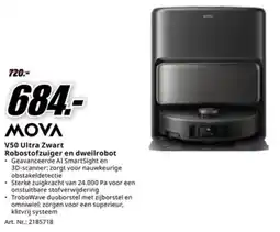 MediaMarkt ΜΟVΛ V50 Ultra Zwart Robostofzuiger en dweilrobot aanbieding