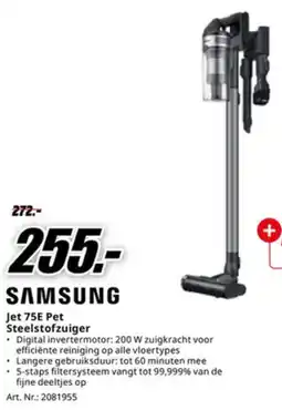 MediaMarkt Samsung Jet 75E Pet Steelstofzuiger aanbieding