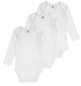 HEMA 3-pak Baby Romper Wit (wit)