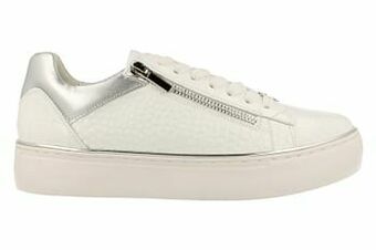 Berca Shoes Nathan-Baume Veterschoen Dames Volledig Leder Trend Clean White / Functionele Rits - Wit aanbieding