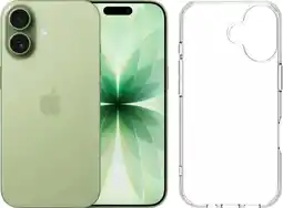 Coolblue Apple iPhone 17 256GB Groen + BlueBuilt Protective Back Cover Transparant aanbieding