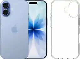 Coolblue Apple iPhone 17 512 Go Bleu + BlueBuilt Protective Back Cover Transparent aanbieding
