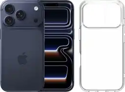 Coolblue Apple iPhone 17 Pro 256 Go Bleu + BlueBuilt Protective Back Cover Transparent aanbieding