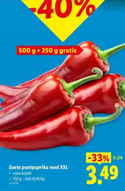 Lidl Zoete Puntpaprika Rood XXL aanbieding