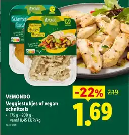 Lidl Vemondo Veggiestukjes of vegan schnitzels aanbieding