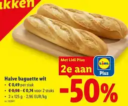 Lidl Halve Baguette Wit aanbieding