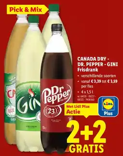 Lidl Canada Dry - Dr. Pepper - Gini Frisdrank aanbieding