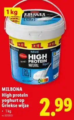 Lidl Milbona High Protein Yoghurt op Griekse Wijze aanbieding