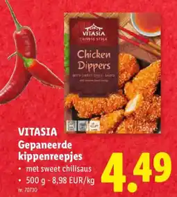 Lidl Vitasia Gepaneerde Kippenreepjes aanbieding