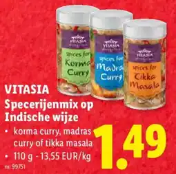 Lidl Vitasia Specerijenmix op Indische wijze aanbieding