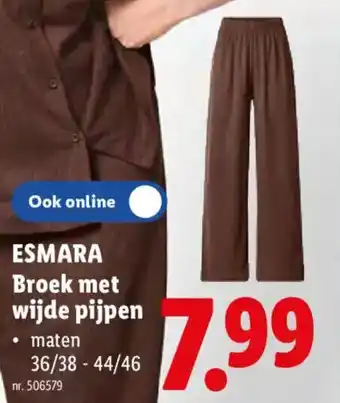 Lidl Esmara Broek met wijde pijpen aanbieding
