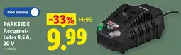 Lidl Parkside Accu Snellader 4,5 A, 20 V aanbieding