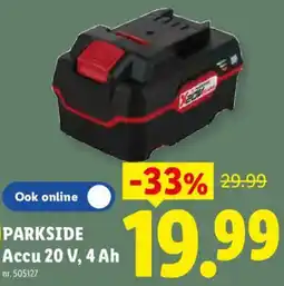 Lidl Parkside Accu 20 V, 4 Ah aanbieding